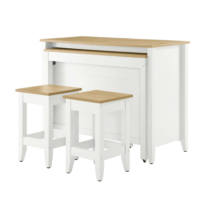 Garland 3-Piece Kitchen Island and Stool Set by Modway