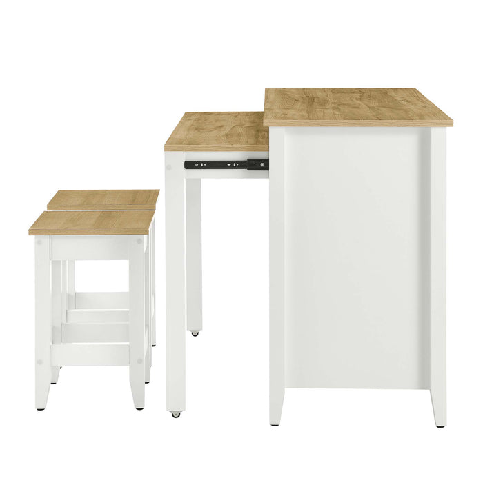 Garland 3-Piece Kitchen Island and Stool Set by Modway