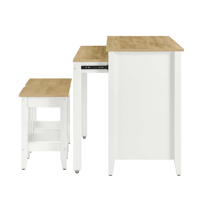 Farmstead 3-Piece Kitchen Island and Stool Set by Modway