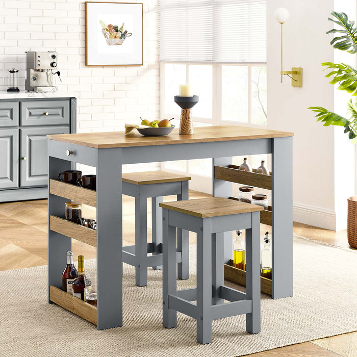 Galley 3-Piece Kitchen Island and Stool Set by Modway