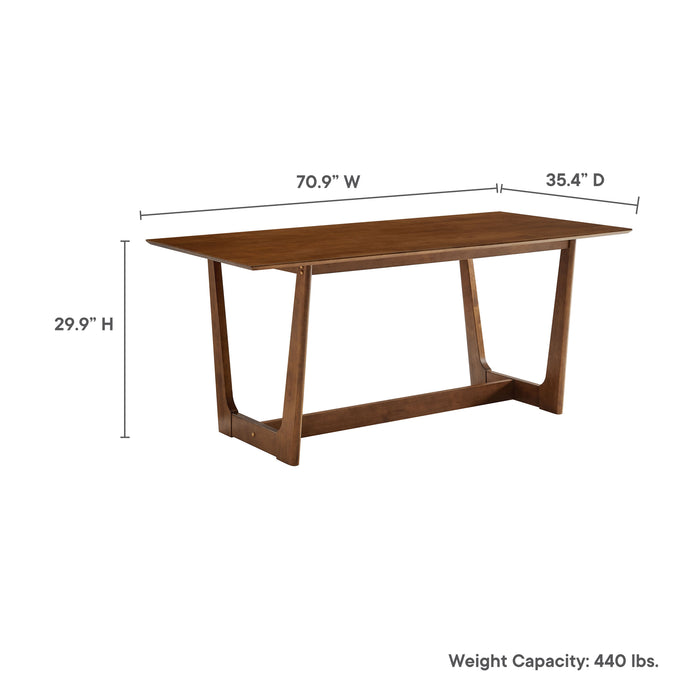 Solara 7-Piece Wood Dining Set with Vegan Leather Armchairs by Modway