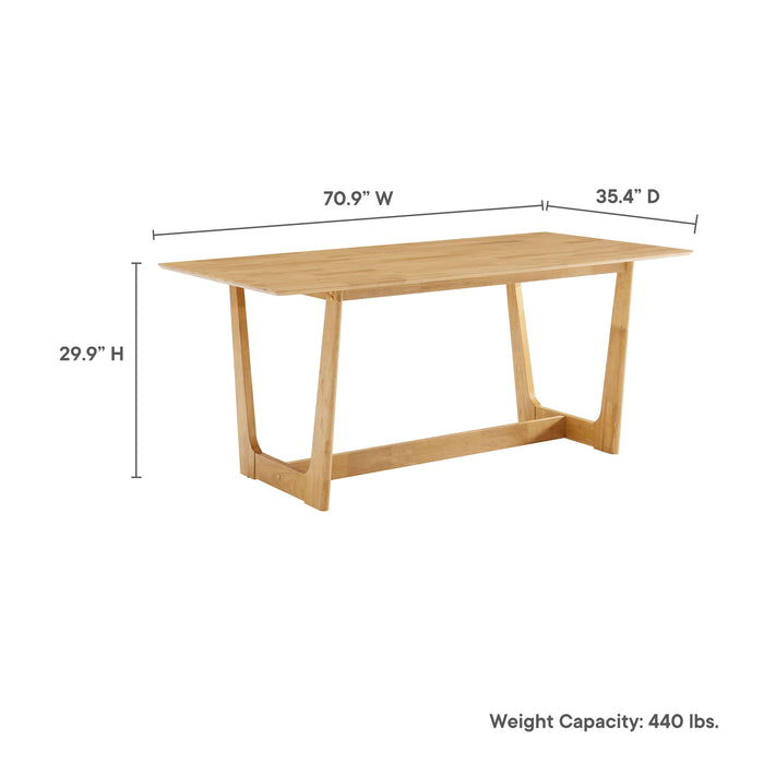 Solara 7-Piece Wood Dining Set with Fabric Upholstered Side Chairs by Modway