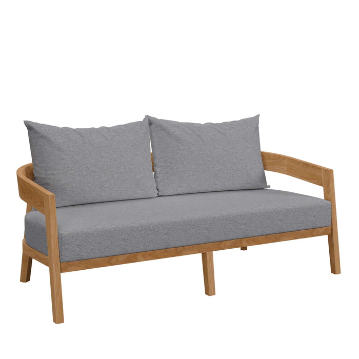 Brisbane Teak Wood Outdoor Patio Loveseat by Modway