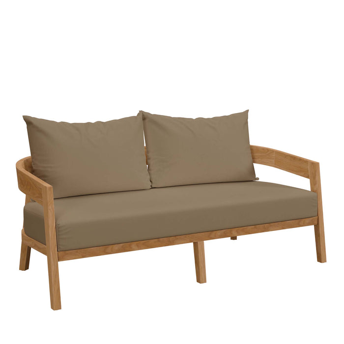 Brisbane Teak Wood Outdoor Patio Loveseat by Modway