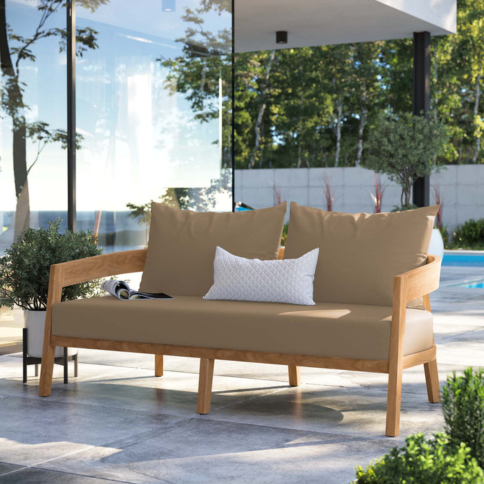 Brisbane Teak Wood Outdoor Patio Loveseat by Modway