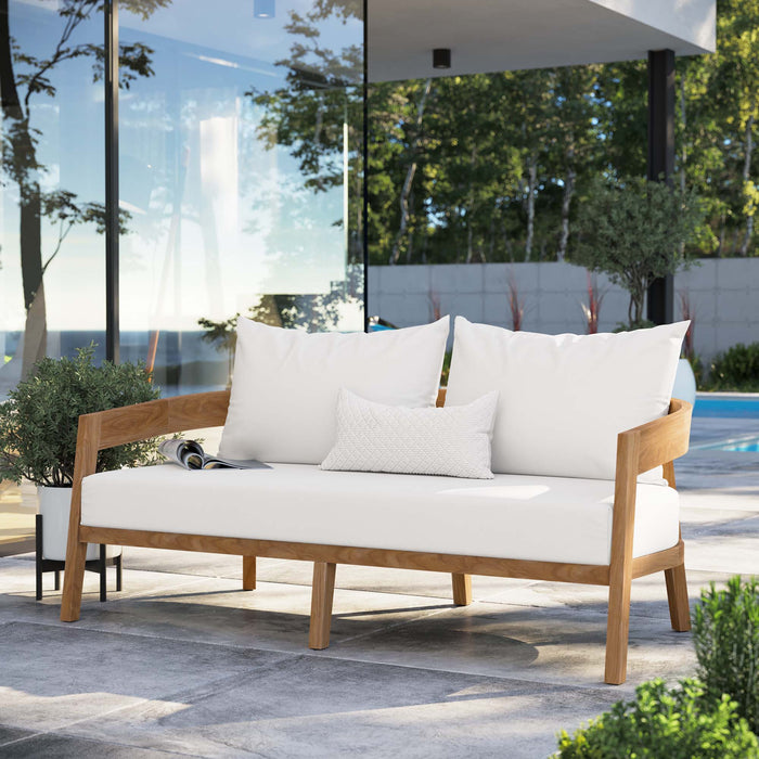 Brisbane Teak Wood Outdoor Patio Loveseat by Modway