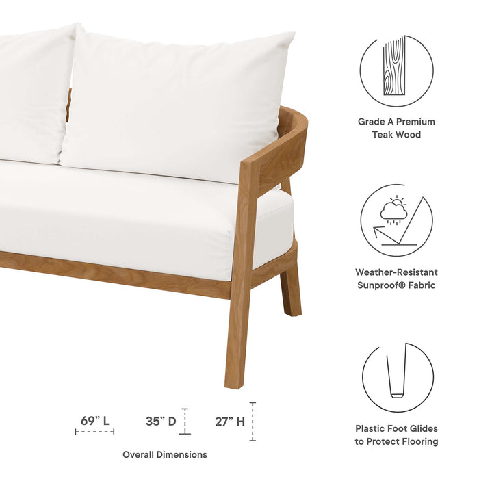 Brisbane Teak Wood Outdoor Patio Loveseat by Modway