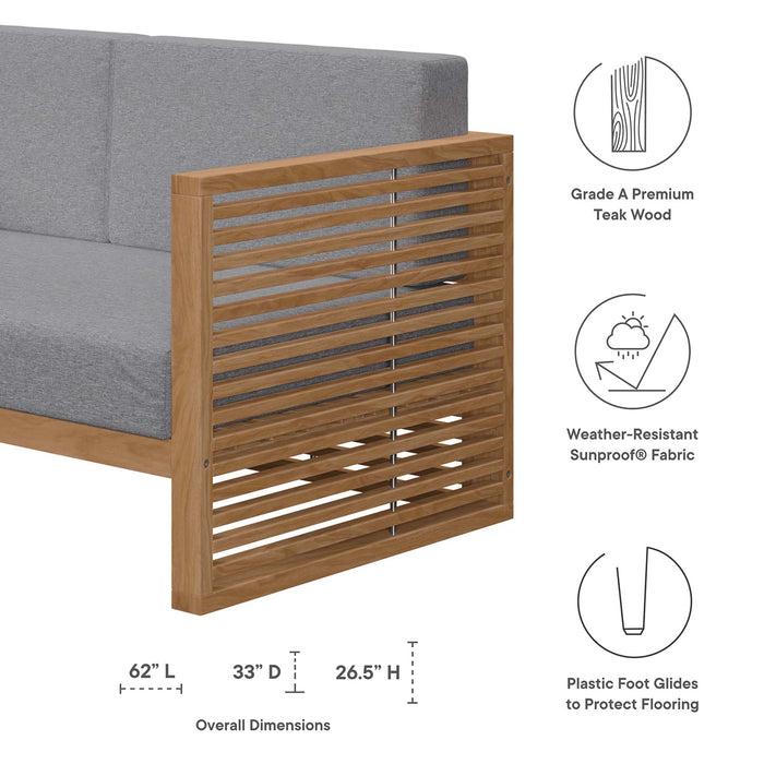 Carlsbad Teak Wood Outdoor Patio Loveseat by Modway