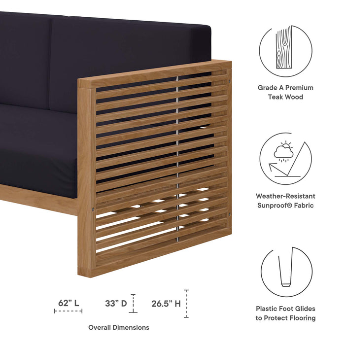 Carlsbad Teak Wood Outdoor Patio Loveseat by Modway