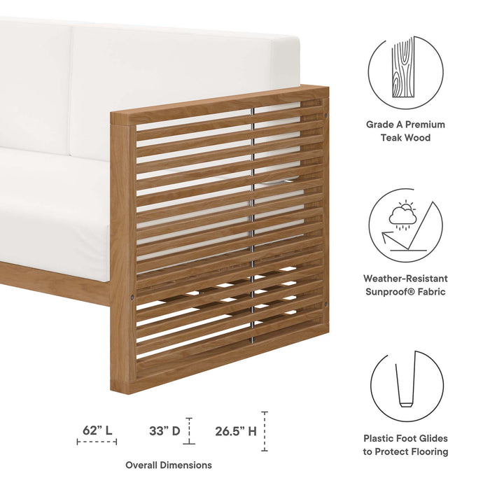 Carlsbad Teak Wood Outdoor Patio Loveseat by Modway