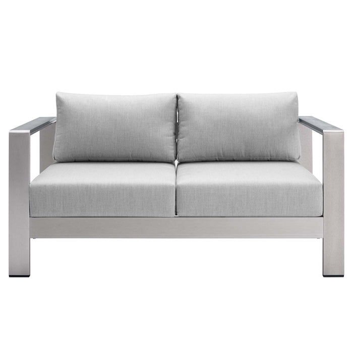 Shore Sunbrella� Fabric Aluminum Outdoor Patio Loveseat by Modway