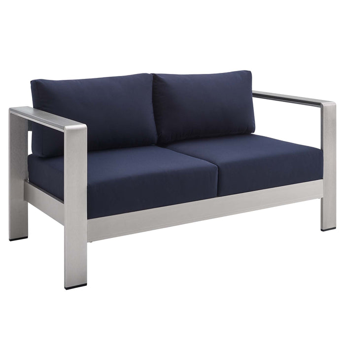 Shore Sunbrella� Fabric Aluminum Outdoor Patio Loveseat by Modway