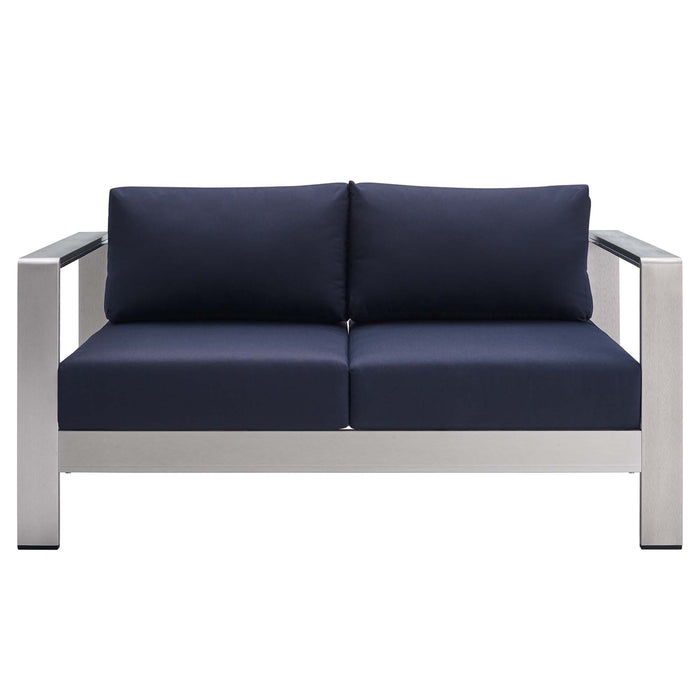 Shore Sunbrella� Fabric Aluminum Outdoor Patio Loveseat by Modway