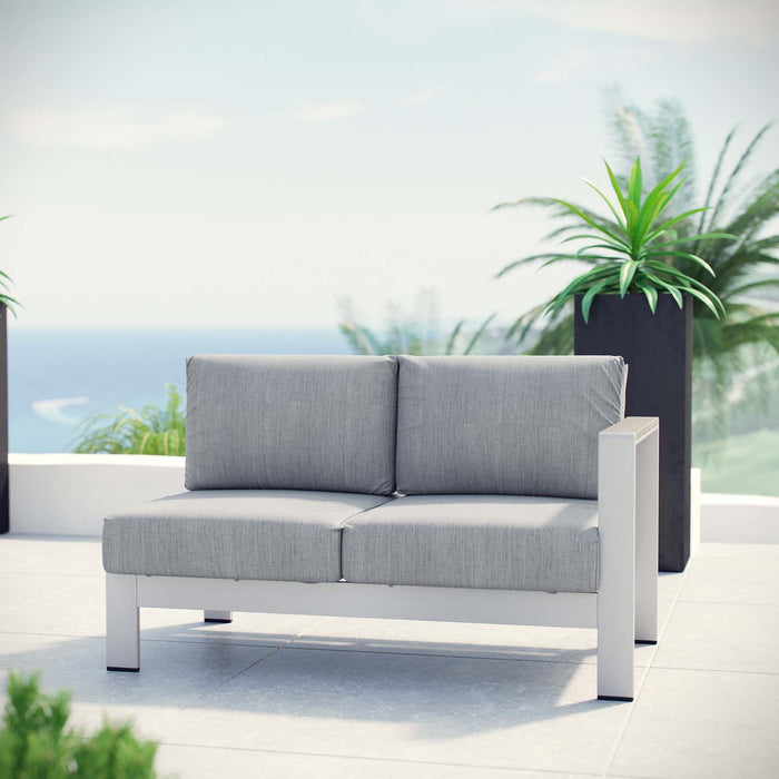 Shore Right-Arm Corner Sectional Outdoor Patio Aluminum Loveseat by Modway