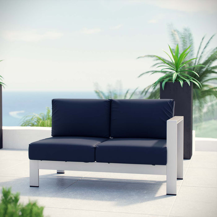 Shore Right-Arm Corner Sectional Outdoor Patio Aluminum Loveseat by Modway