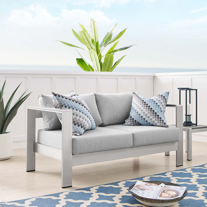 Shore Sunbrella� Fabric Aluminum Outdoor Patio Loveseat by Modway