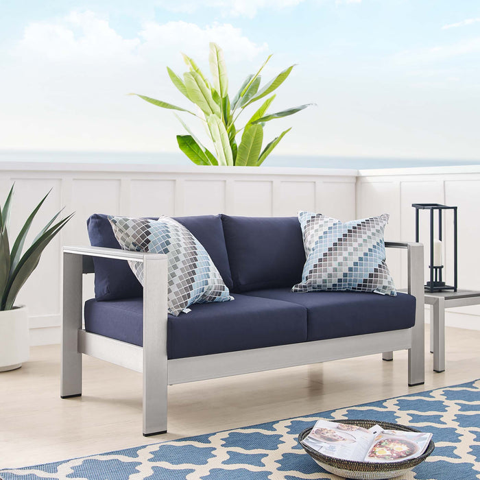 Shore Sunbrella� Fabric Aluminum Outdoor Patio Loveseat by Modway