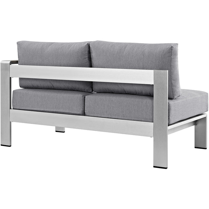 Shore Right-Arm Corner Sectional Outdoor Patio Aluminum Loveseat by Modway