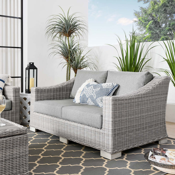 Conway Outdoor Patio Wicker Rattan Loveseat by Modway