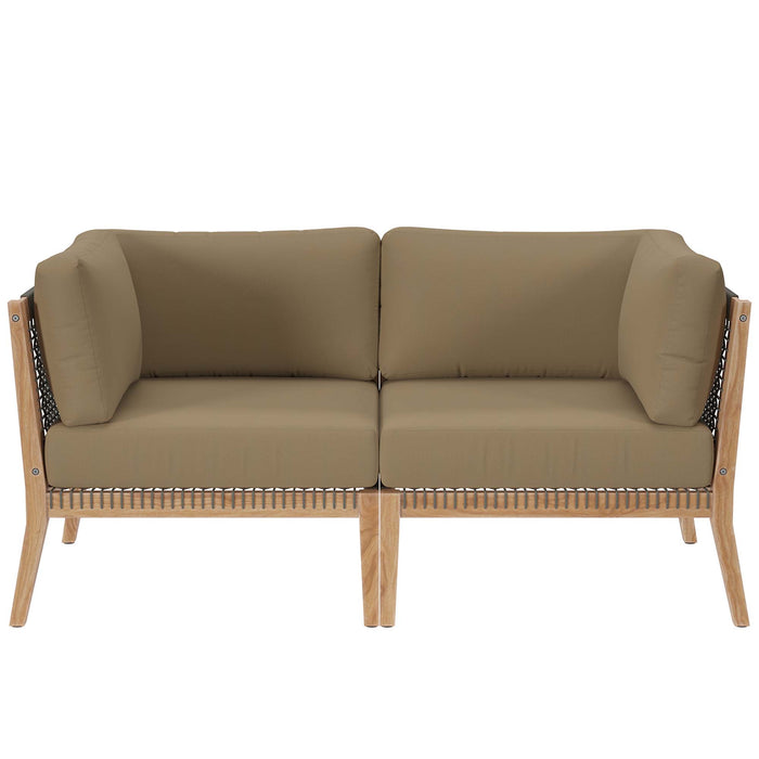 Clearwater Outdoor Patio Teak Wood Loveseat by Modway