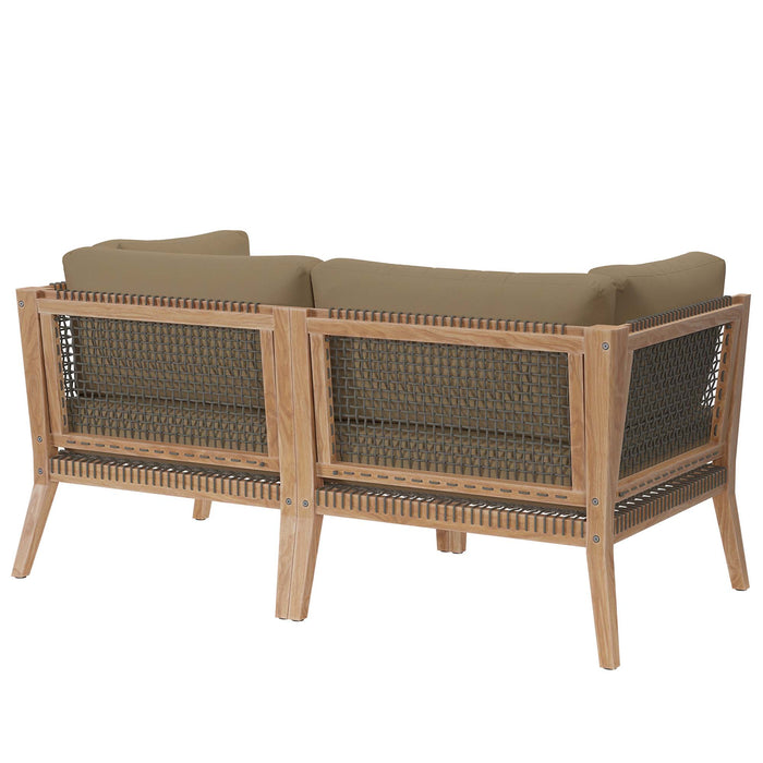 Clearwater Outdoor Patio Teak Wood Loveseat by Modway