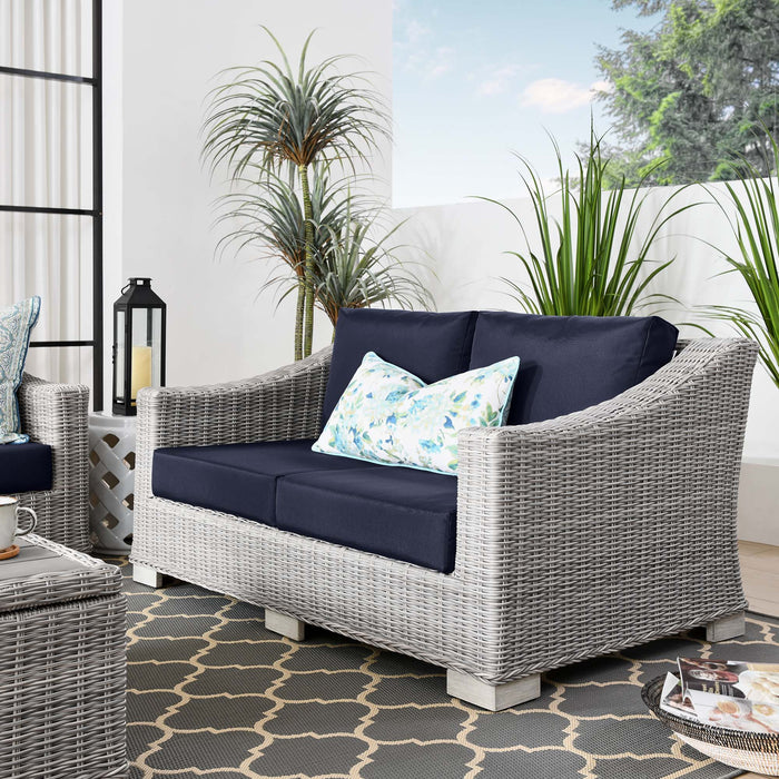 Conway Outdoor Patio Wicker Rattan Loveseat by Modway