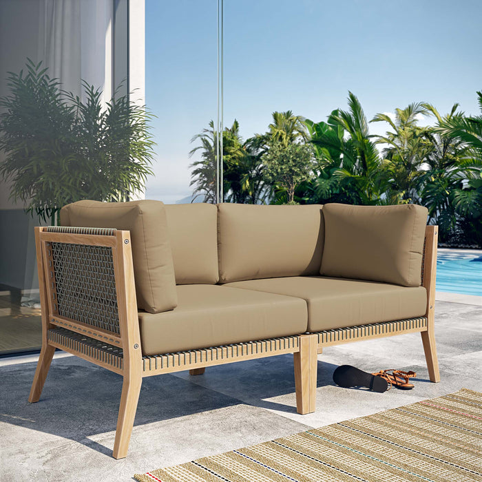 Clearwater Outdoor Patio Teak Wood Loveseat by Modway