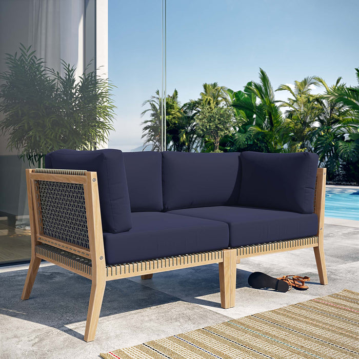 Clearwater Outdoor Patio Teak Wood Loveseat by Modway