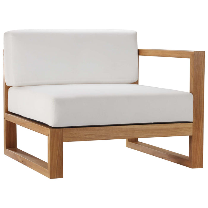 Upland 2-Piece Outdoor Patio Teak Wood Sectional Sofa Loveseat by Modway