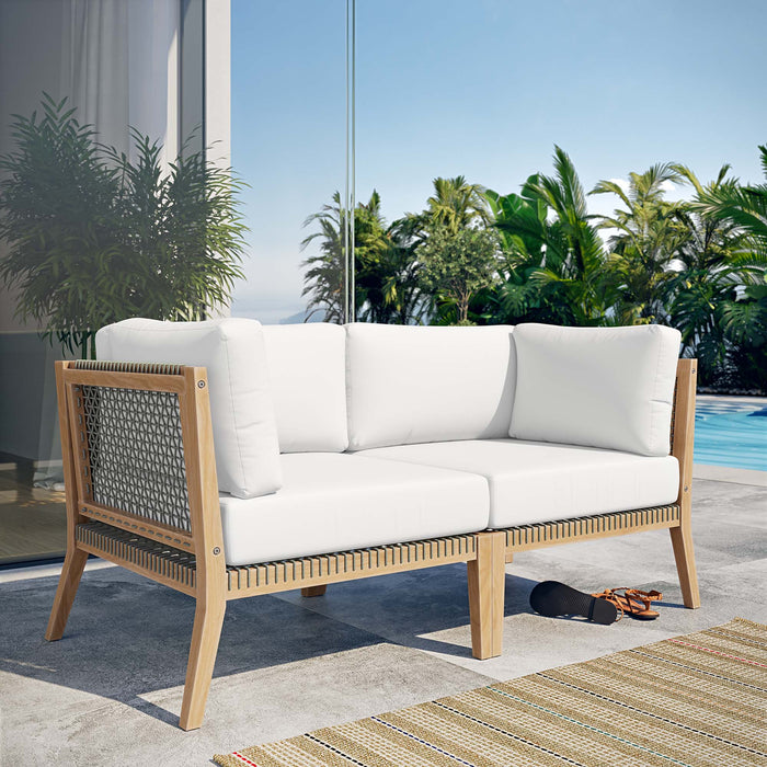 Clearwater Outdoor Patio Teak Wood Loveseat by Modway