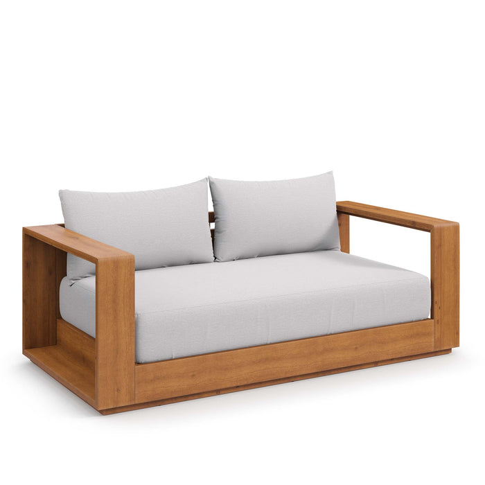 Tahoe Acacia Wood Outdoor Patio Acacia Wood Loveseat by Modway