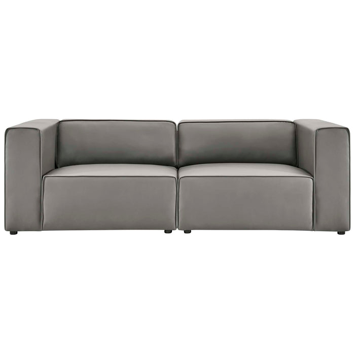 Mingle 2-Piece Vegan Leather Sectional Sofa Loveseat by Modway