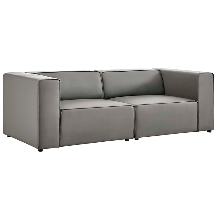 Mingle 2-Piece Vegan Leather Sectional Sofa Loveseat by Modway