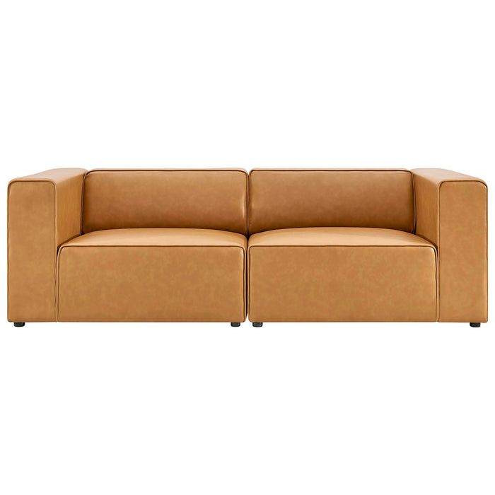 Mingle 2-Piece Vegan Leather Sectional Sofa Loveseat by Modway