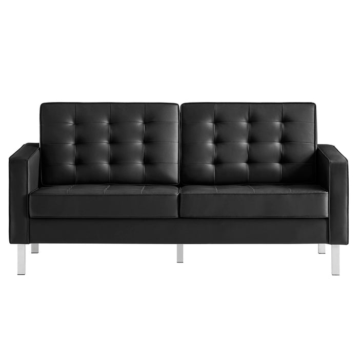 Loft Tufted Vegan Leather Loveseat by Modway