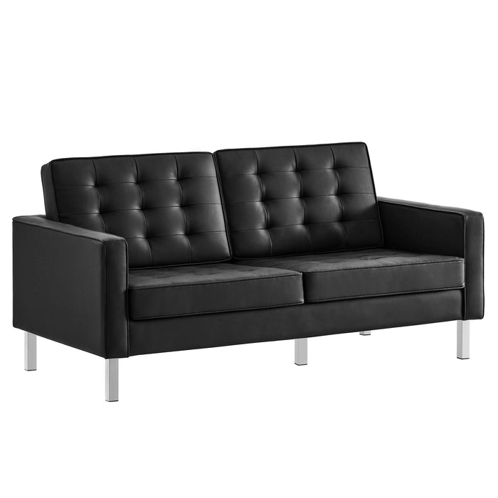 Loft Tufted Vegan Leather Loveseat by Modway