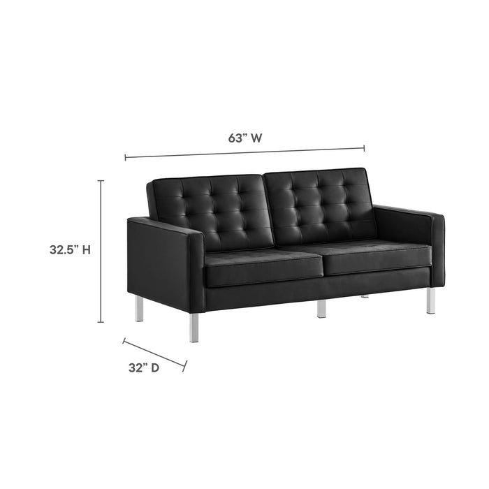 Loft Tufted Vegan Leather Loveseat by Modway