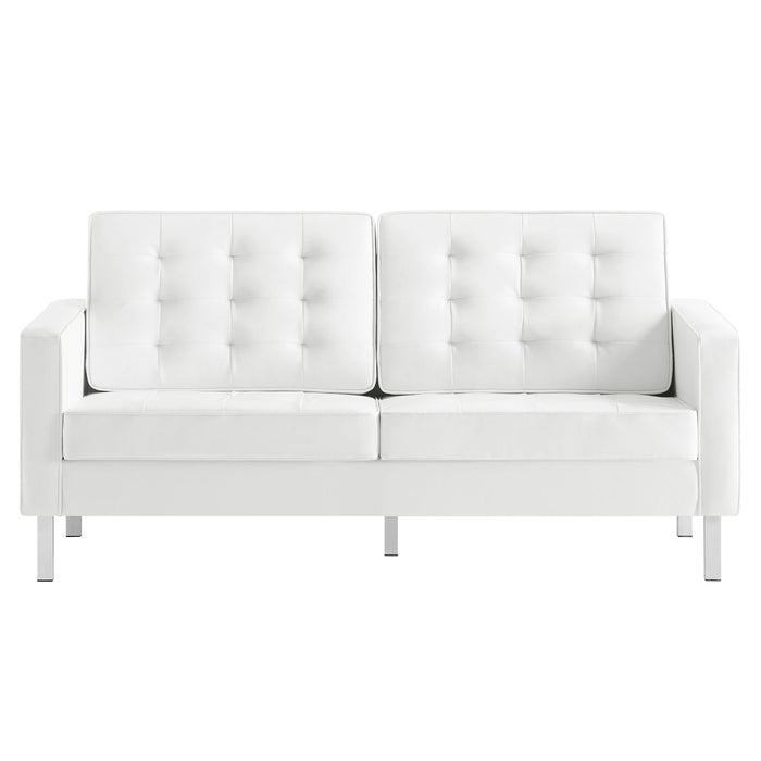 Loft Tufted Vegan Leather Loveseat by Modway