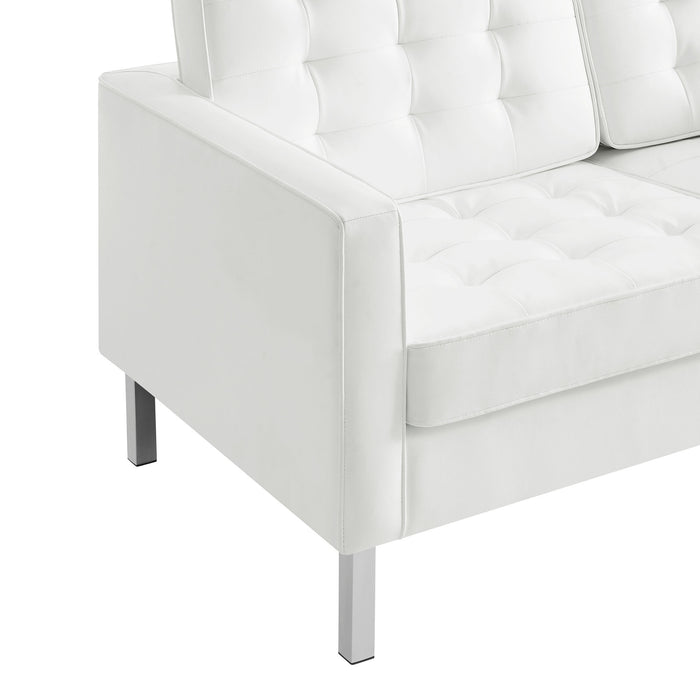 Loft Tufted Vegan Leather Loveseat by Modway