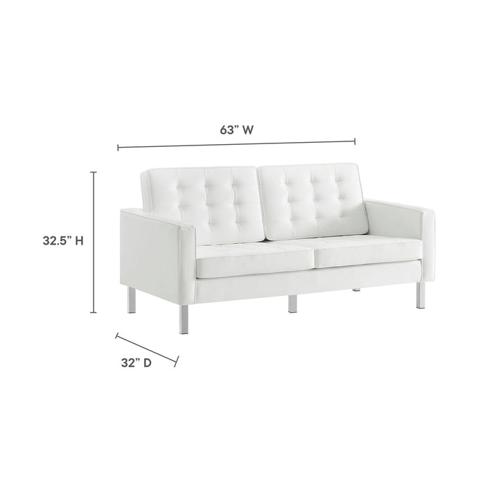 Loft Tufted Vegan Leather Loveseat by Modway