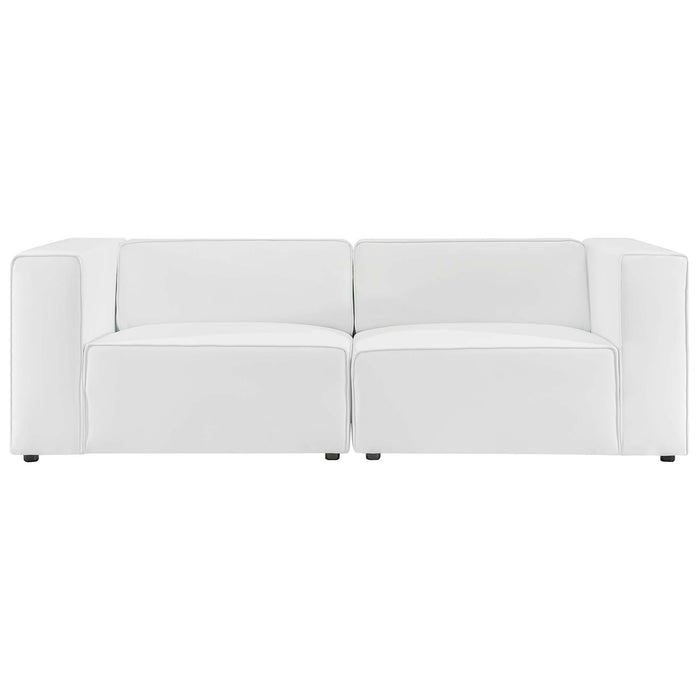 Mingle 2-Piece Vegan Leather Sectional Sofa Loveseat by Modway