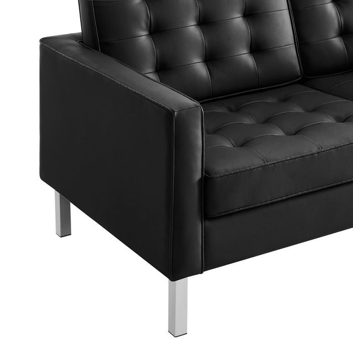 Loft Tufted Vegan Leather Loveseat by Modway