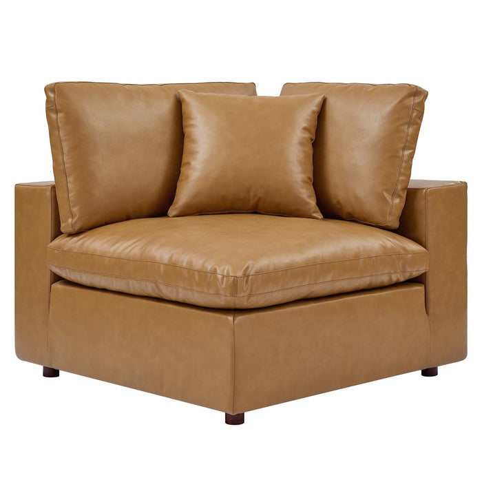 Commix Down Filled Overstuffed Vegan Leather Loveseat by Modway