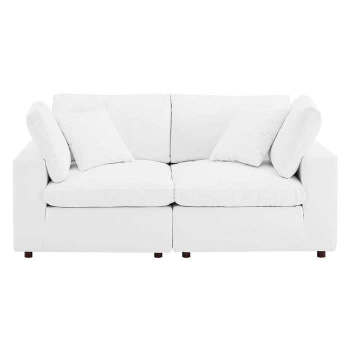 Commix Down Filled Overstuffed Vegan Leather Loveseat by Modway