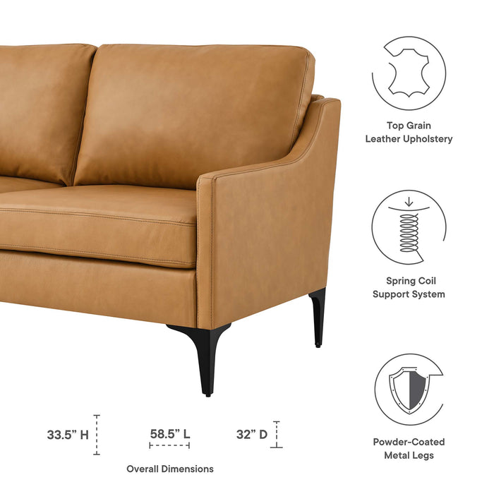 Corland Leather Loveseat by Modway