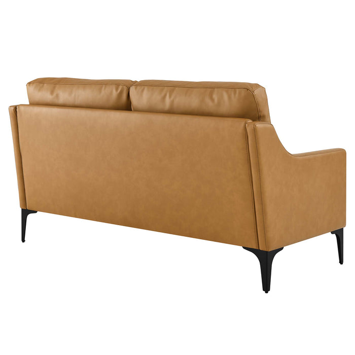 Corland Leather Loveseat by Modway