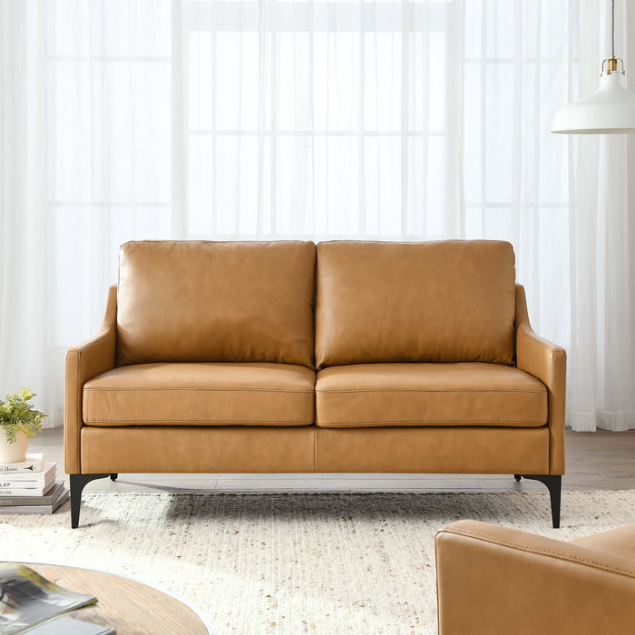 Corland Leather Loveseat by Modway