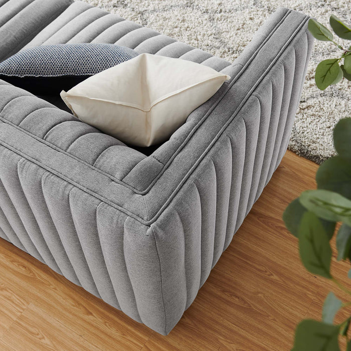 Conjure Channel Tufted Upholstered Fabric Loveseat by Modway