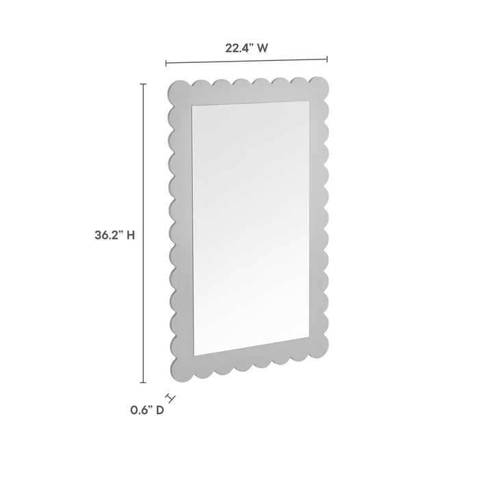 Emmeline Scalloped Rectangle Wall Mirror by Modway