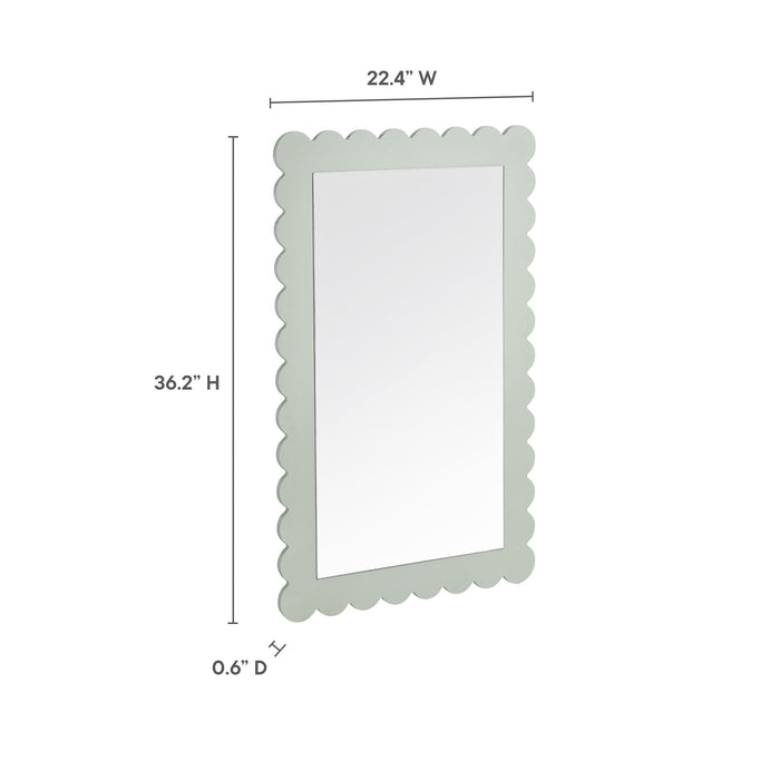 Emmeline Scalloped Rectangle Wall Mirror by Modway